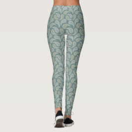 Teal-Cream Paisley Mönster Leggings