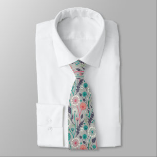 Teal & Crimson Dandelion Dream - Stylized Blommigt Slips
