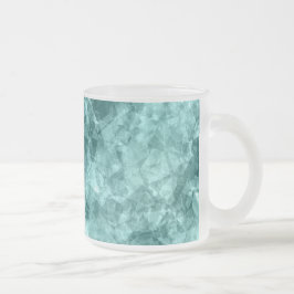 Teal Crumged Struktur Frostad Glasmugg