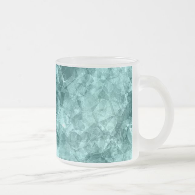 Teal Crumged Struktur Frostad Glasmugg (Höger)