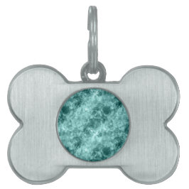 Teal Crumged Struktur ID-bricka Husdjur