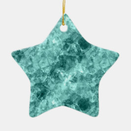 Teal Crumged Struktur Julgransprydnad Keramik