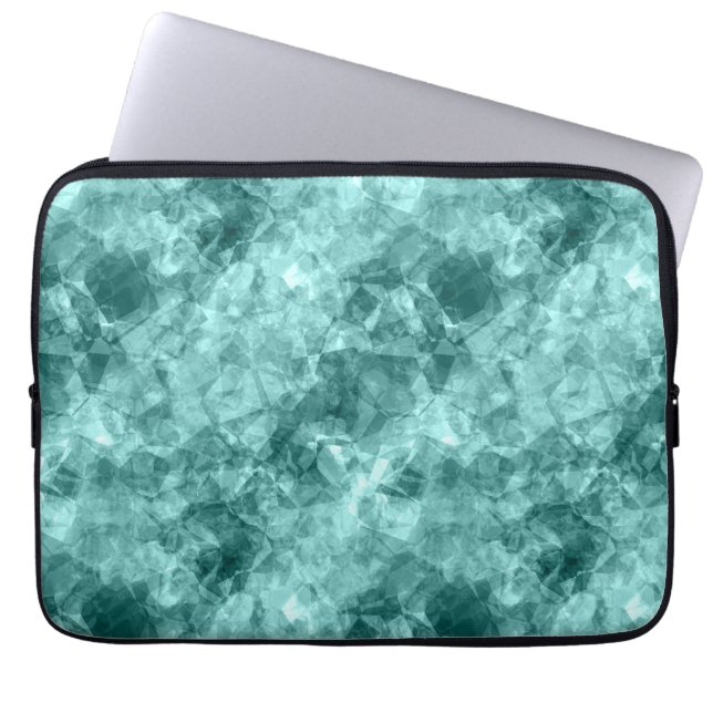Teal Crumged Struktur Laptop Sleeve (Framsidan)