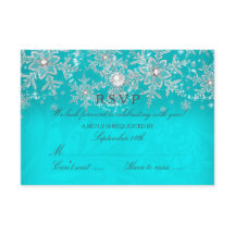 Teal Crystal Pärl Snöflinga Silver Vinter RSVP