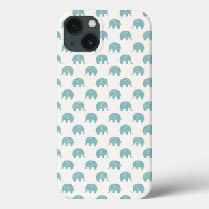 Teal Cute Elephant Mönster