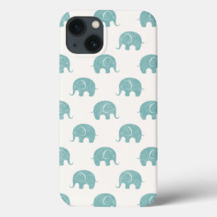 Teal Cute Elephant Mönster