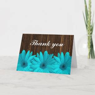 Teal Daisy Barn Wood Tack Kort