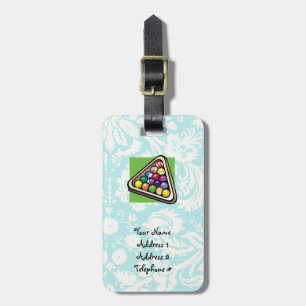 Teal Damask Billiards Bagagebricka