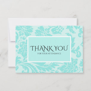 Teal damask bröllopstack tack kort