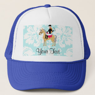 Teal Damask Equestrian Keps