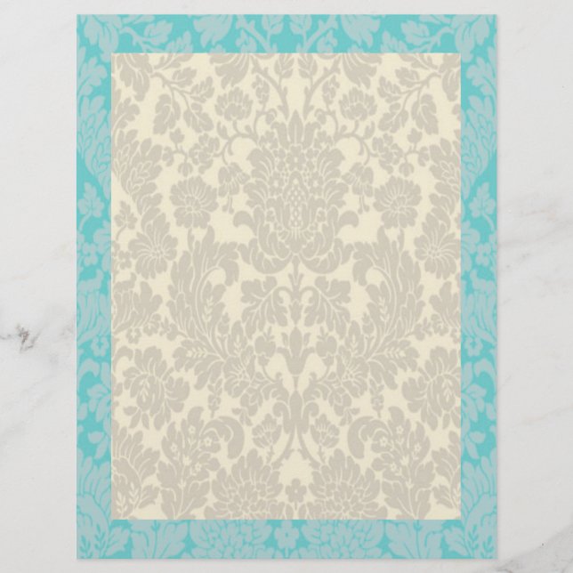 Teal Damask Gräns (Framsida)