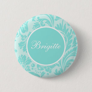 Teal damask knapp