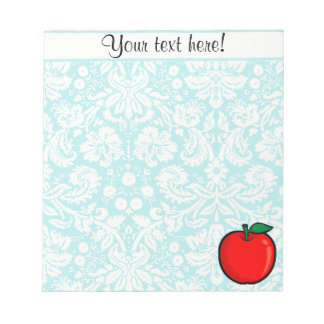 Teal Damask Pattern Apple Anteckningsblock