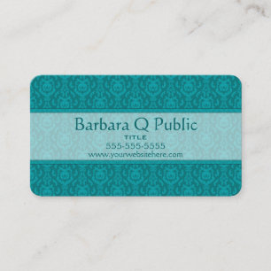 Teal Damask Pattern Visitkort