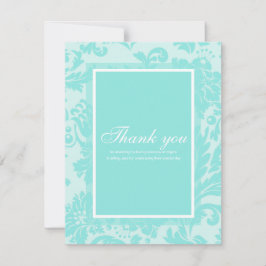 Teal damask tack för ditt kort