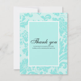 Teal damask tack för ditt kort