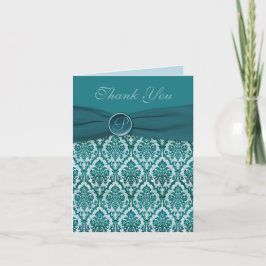 Teal Damask Tackkort-kort Tack Kort