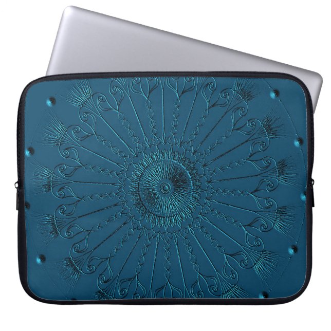 Teal Decorative Laptop sleeve (Framsidan)