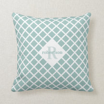 Teal Diamond Mönster Modern Monogram