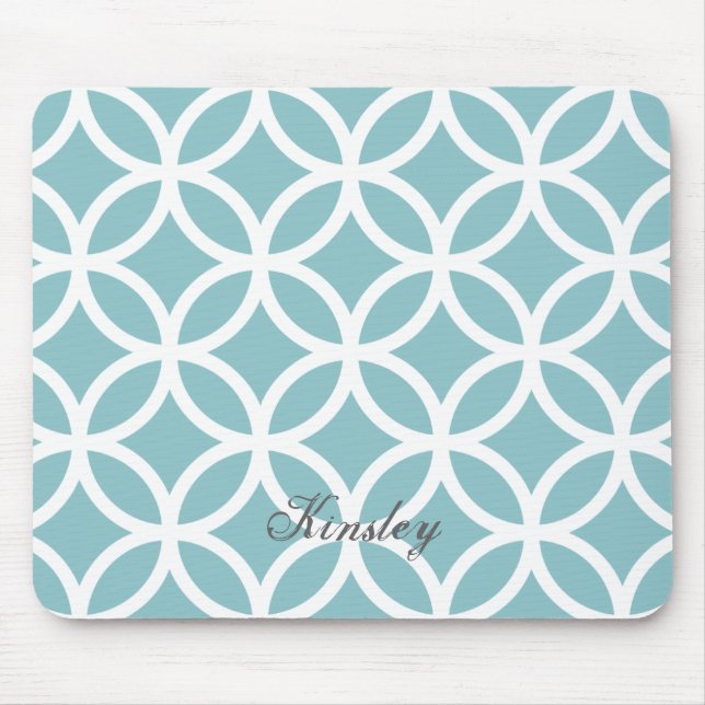 Teal Diamond Mönster Personlig Mousepad Musmatta (Framsidan)