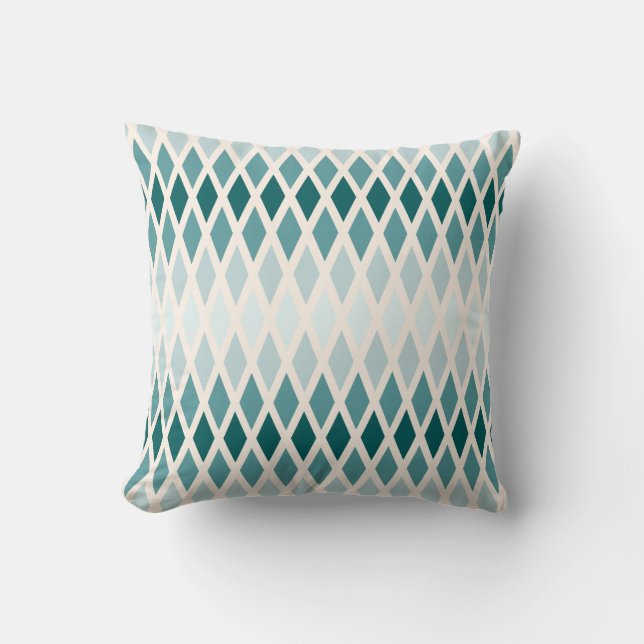 Teal Diamond Ombre Kudde (Framsida)