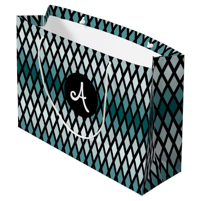 Teal Diamond Ombre Monogram (Baksidan Vinklad)