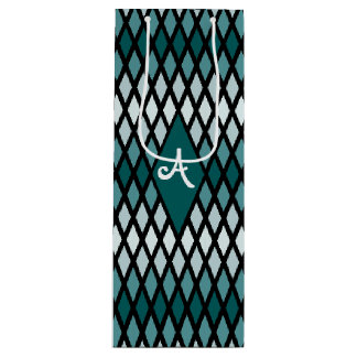 Teal Diamond Ombre Monogram