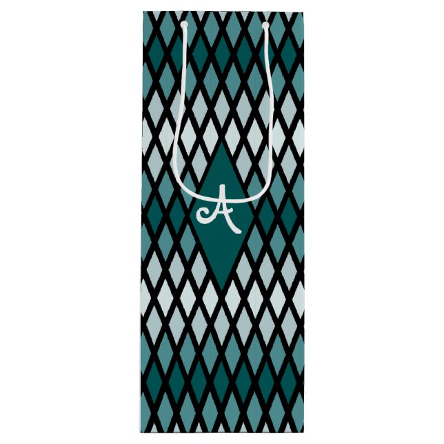 Teal Diamond Ombre Monogram (Framsidan)