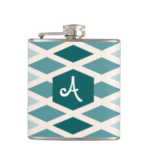 Teal Diamond Ombre Monogram Fickplunta