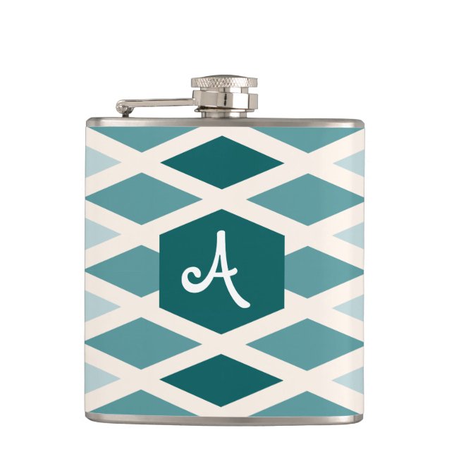 Teal Diamond Ombre Monogram Fickplunta (Framsidan)