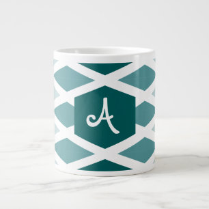 Teal Diamond Ombre Monogram Jumbo Mugg