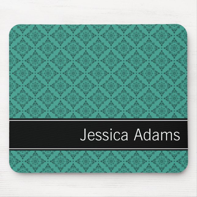 Teal Diamonds Mönster Modern Professionell Musmatta (Framsidan)