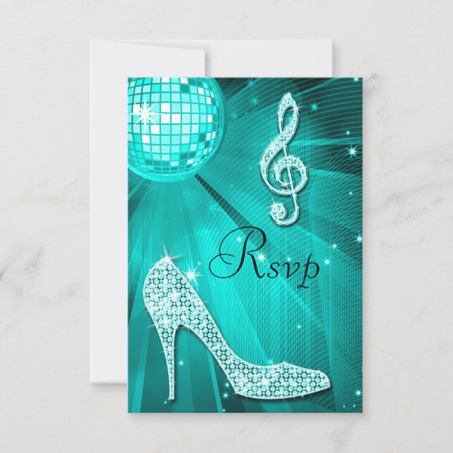 Teal Disco Boll Gnistra Heels OSA (Framsida)
