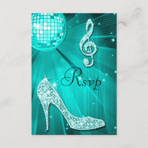 Teal Disco Boll Gnistra Heels OSA Kort