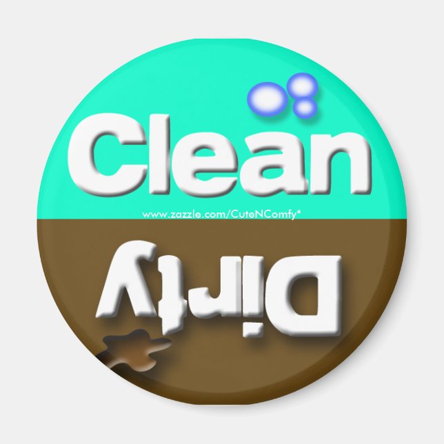 Teal Dishwasher Magnets Clean/Dirty Magnet (Framsidan)