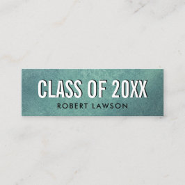 Teal Distress Class Studenten Namn Card Mini Visitkort