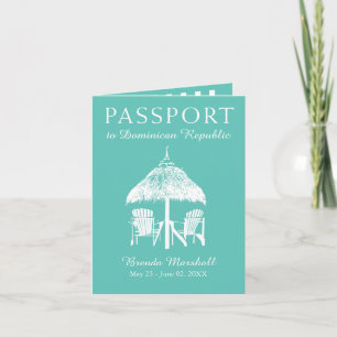 Teal Dominican Republic Birthday Pass Inbjudan