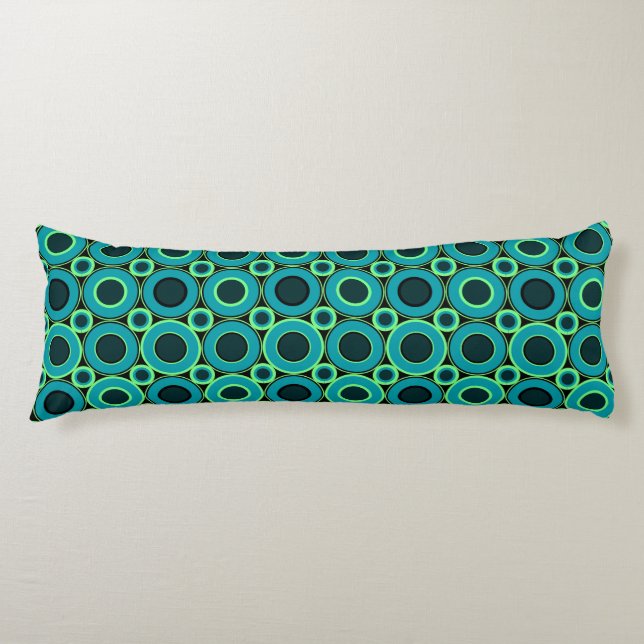 Teal Donut med Mint Cushion Kroppskudde (Framsidan)