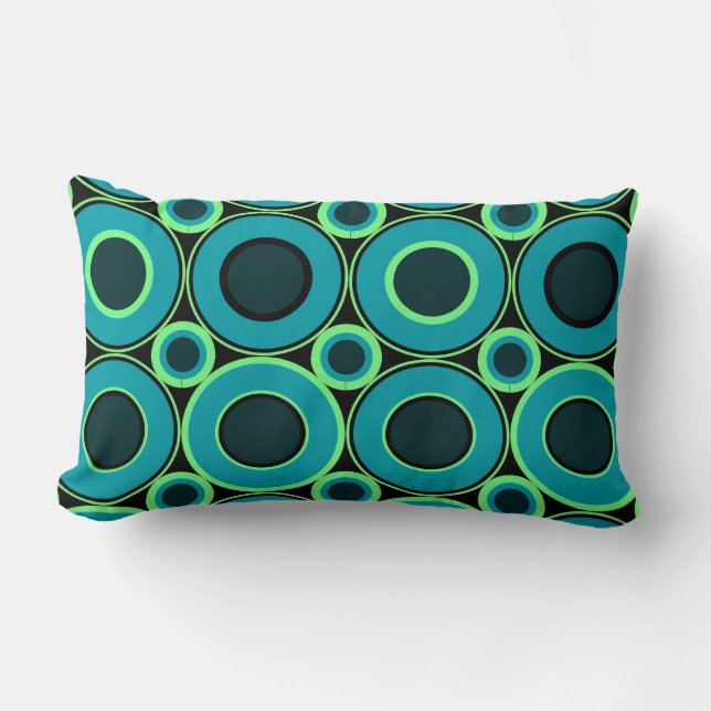 Teal Donut med Mint Cushion Lumbarkudde (Framsida)