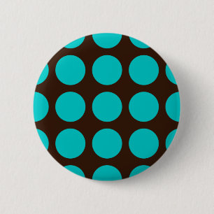 Teal Dots on Chocolate Brown Knapp
