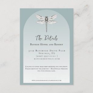 Teal Dragonfly Bröllop Tilläggskort