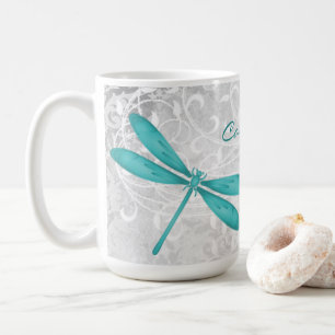 Teal Dragonfly Personlig Coffee Mugg
