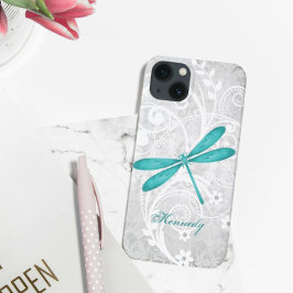 Teal Dragonfly Personlig iPhone X fodral