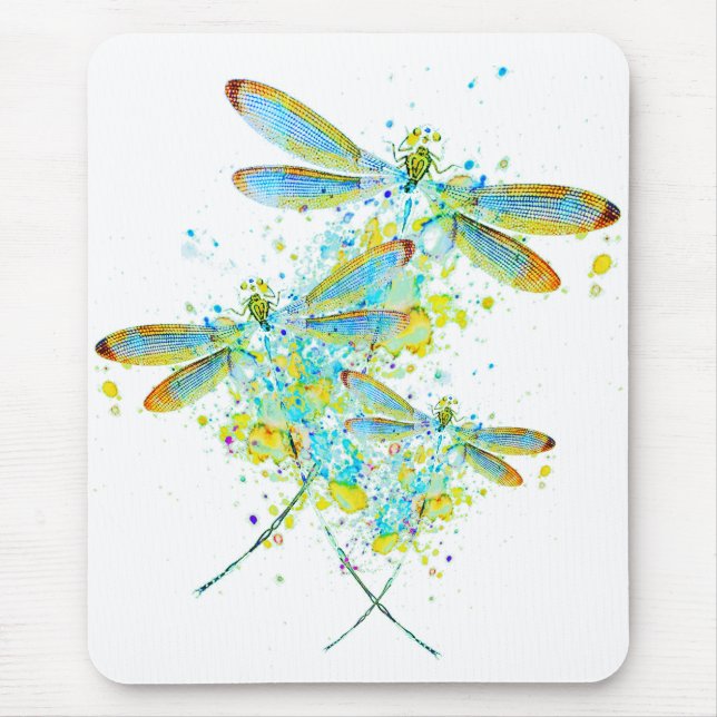 Teal Dragonfly splatter Musmatta (Framsidan)