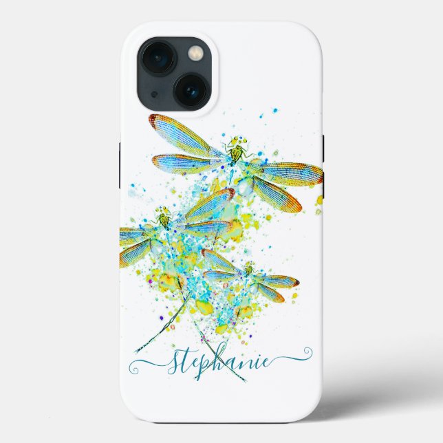 Teal Dragonfly splatter personlig (Baksida)