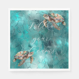 Teal Dream Sea Turtles Pappersservett