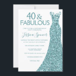 Teal Dress 40 & Fabulous 40:e födelsedag Party Inbjudningar<br><div class="desc">Teal Dress 40 & Fabulous 40:e födelsedagsbjudandevariationer till inbjudan och matchande artiklar i vår butik</div>