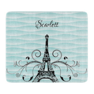 Teal Eiffel Torn Flourish Clearing Board