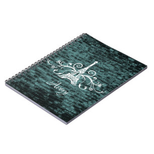 Teal Eiffel Torn Grunge bärbar dator Anteckningsbok