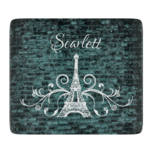 Teal Eiffel Torn Grunge Clearge Board